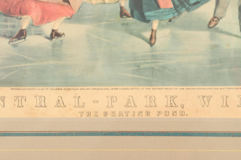 Currier Ives Central Park Winter litho