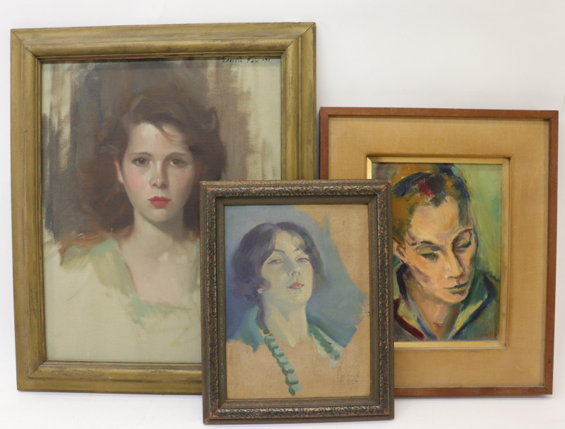 American School 20th C 3 Portraits