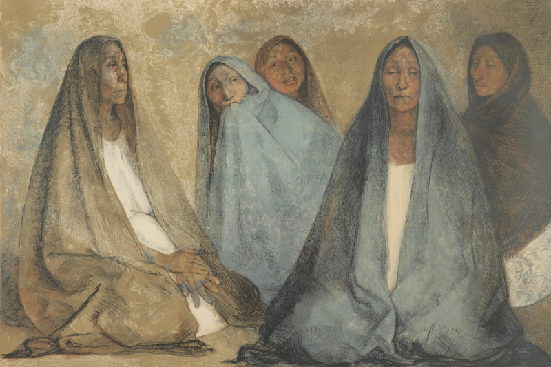 Francisco ZunigaGrupo de Mujeres Sentadas litho