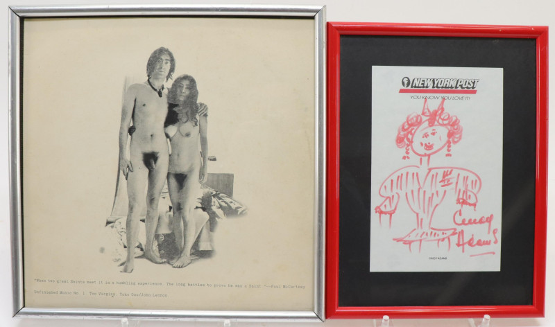 Lennon/ Ono 2 Virgins Cindy Adams sketch