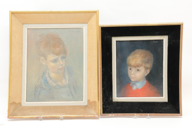 Lucien Philippe Moretti 2 Portraits O/C