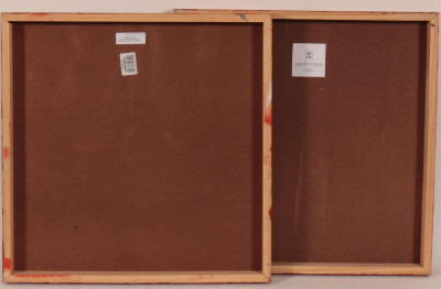 Michael Brown Abstract Diptych paint on board