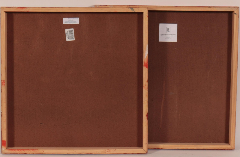 Michael Brown Abstract Diptych paint on board
