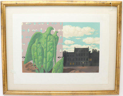 Rene Margitte Bird with Lighted Chateau