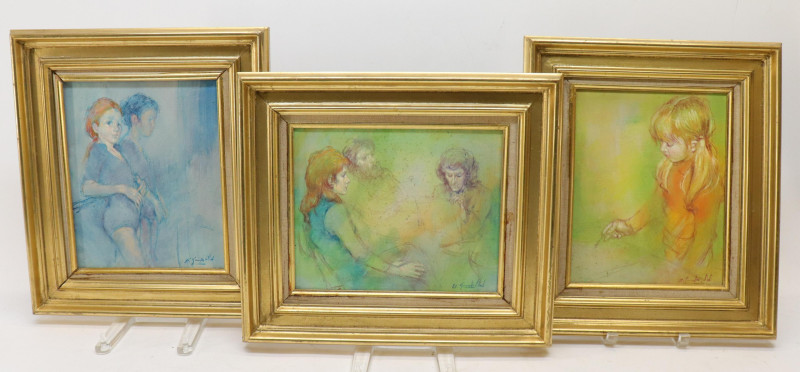 Unattributed 20th C 3 PortraitsO/C