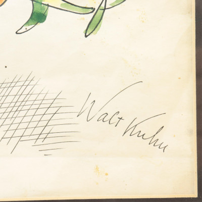 Walt Kuhn Crowing Cock and greeting card W/C