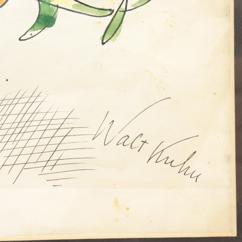 Walt Kuhn Crowing Cock and greeting card W/C