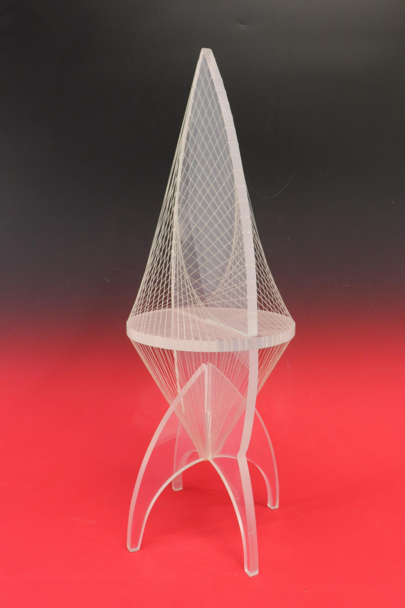 Attr Ronald Fox Three Lucite String Sculptures