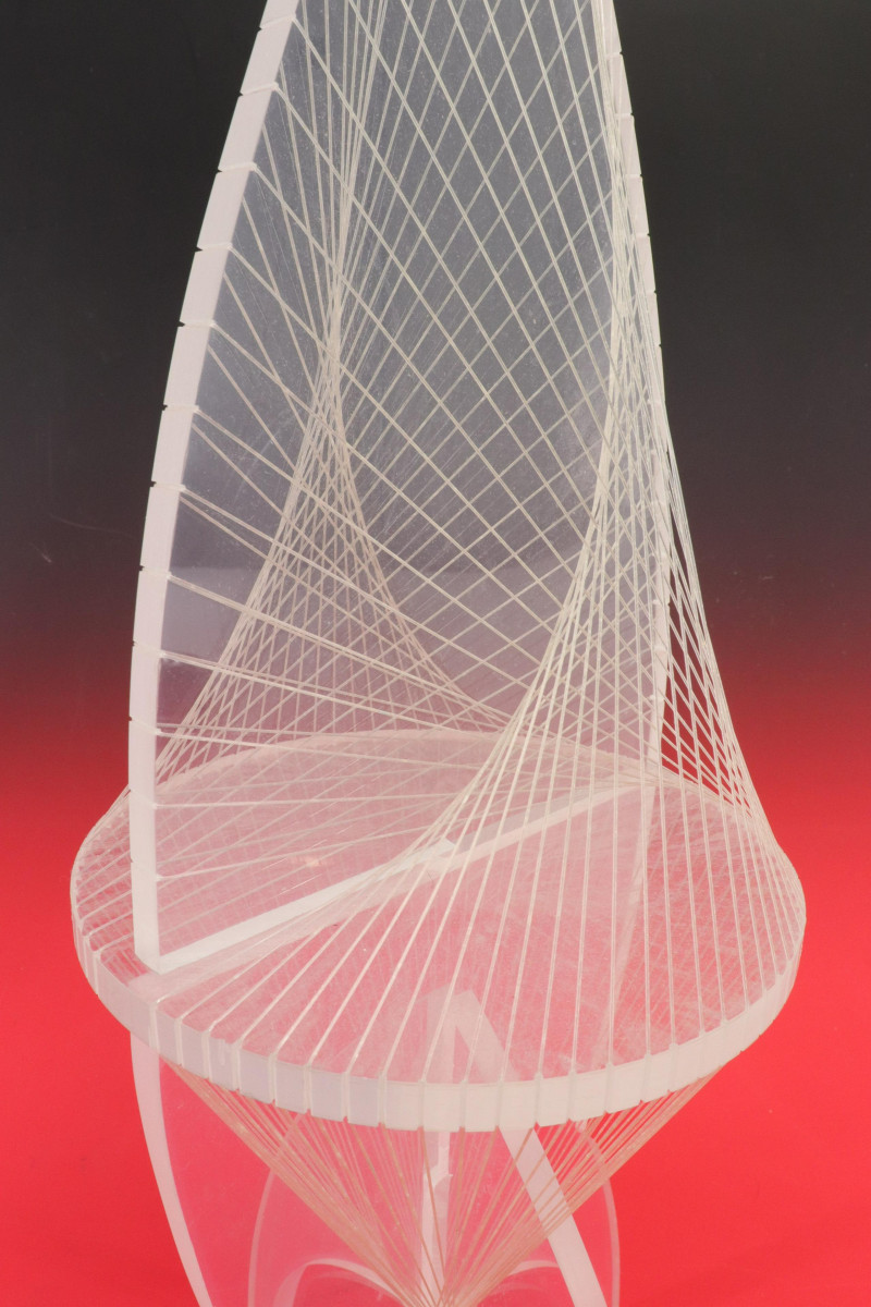 Attr Ronald Fox Three Lucite String Sculptures