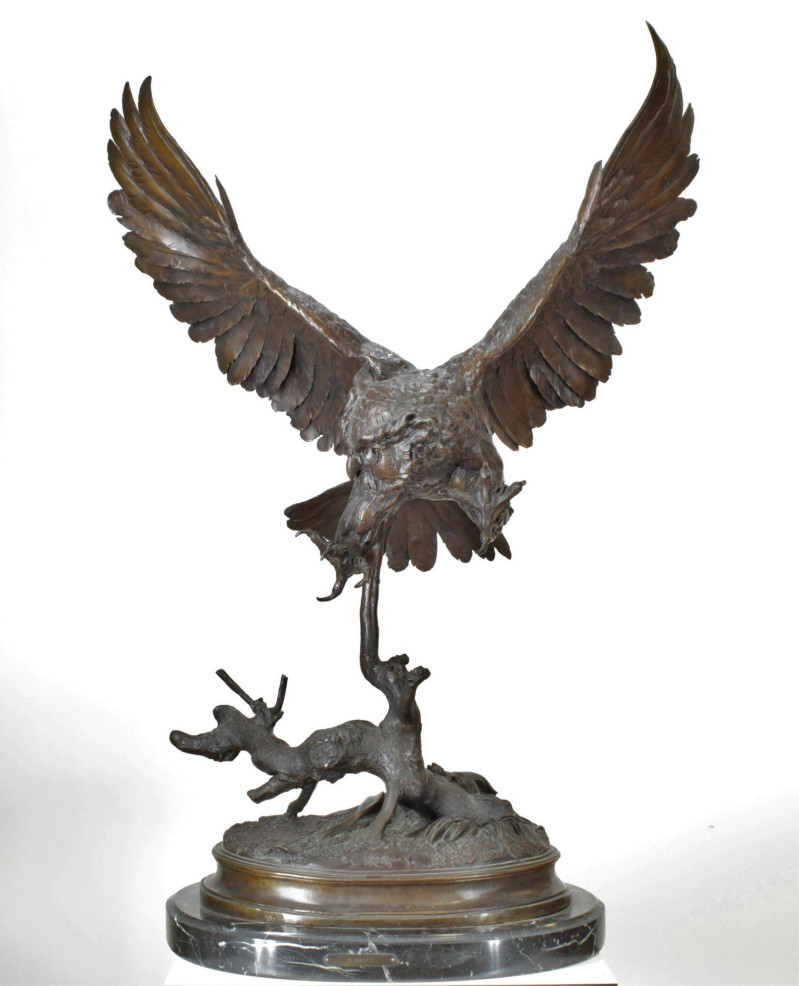 Jules Moigniez Owl Bronze 19th C