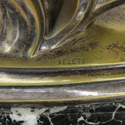 Alexandre Kelety The Hunter bronze on marble