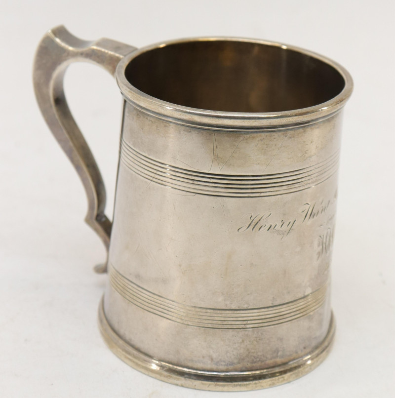 Reverend Henry Ward Beecher gifted silver tankard
