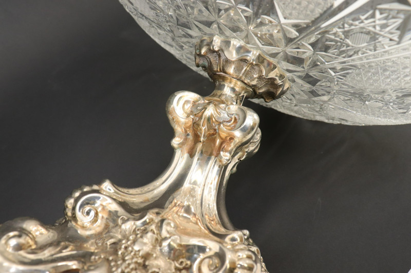 Pr Continental Rococo 830 Silver/Glass Compotes
