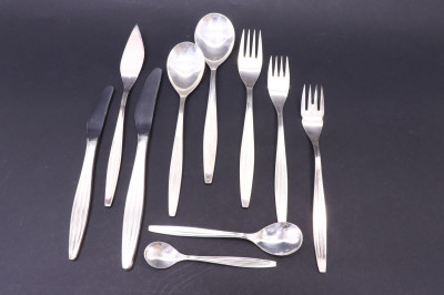 122Pc Mid Century Prata 90 Wolff SP Flatware