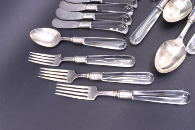 41Pc Mid Century Silverplate Glass Flatware