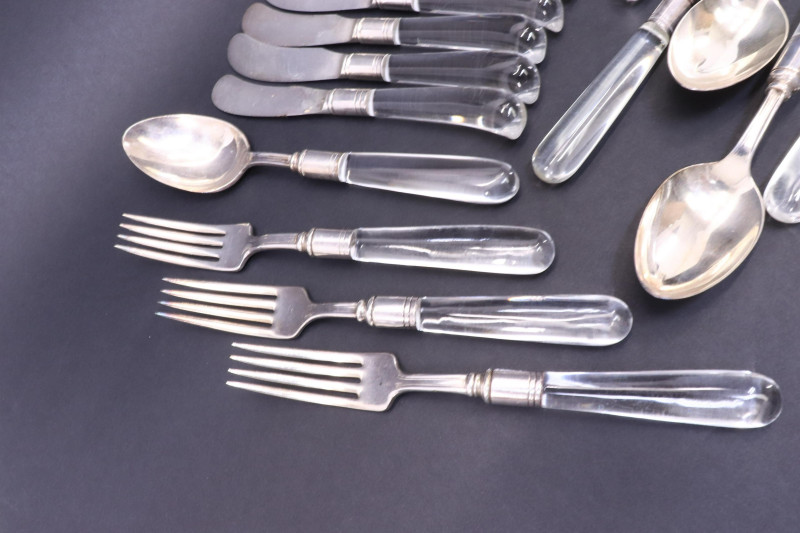 41Pc Mid Century Silverplate Glass Flatware