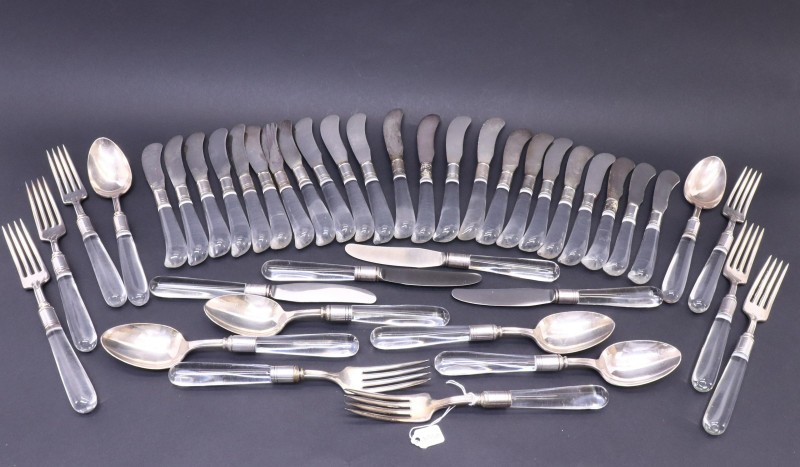 41Pc Mid Century Silverplate Glass Flatware