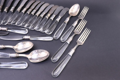41Pc Mid Century Silverplate Glass Flatware