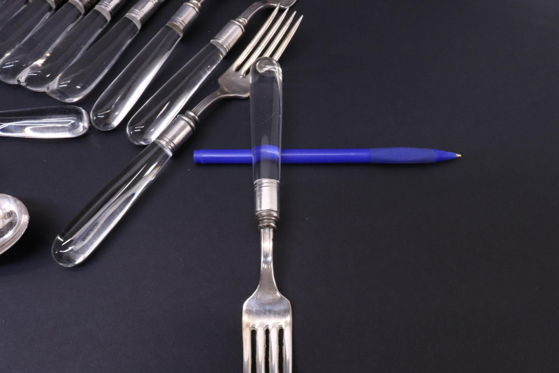 41Pc Mid Century Silverplate Glass Flatware