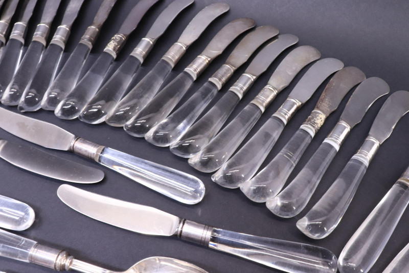 41Pc Mid Century Silverplate Glass Flatware