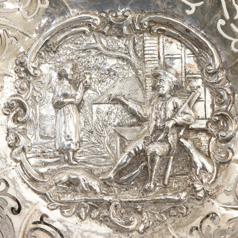 2 Reticulated Continental Silver Baskets