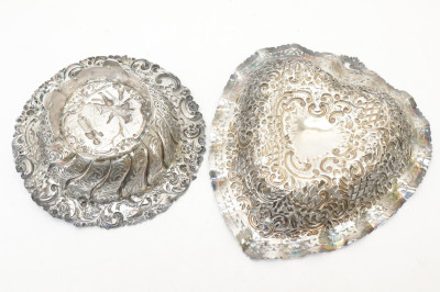 2 Reticulated Continental Silver Baskets