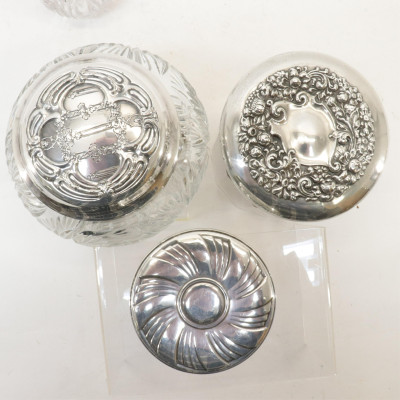 13 Sterling Silver Topped Jars Perfumes Inkwell
