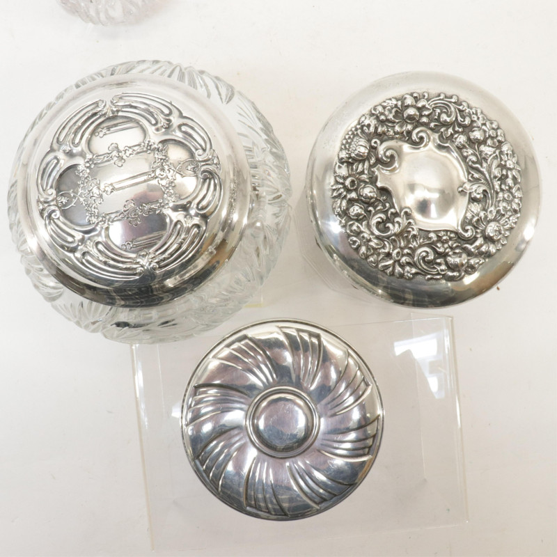 13 Sterling Silver Topped Jars Perfumes Inkwell
