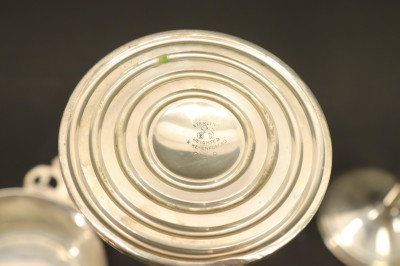 Sterling: Pair Candlesticks Porringer Candy Dish