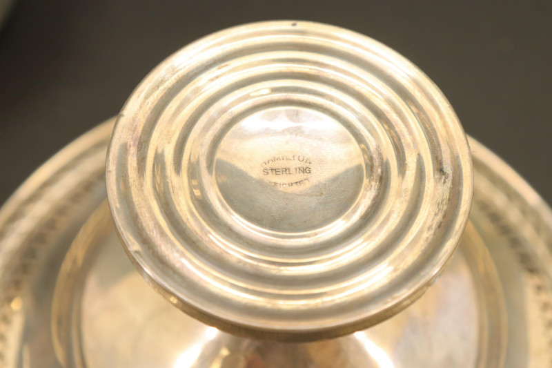 Sterling: Pair Candlesticks Porringer Candy Dish
