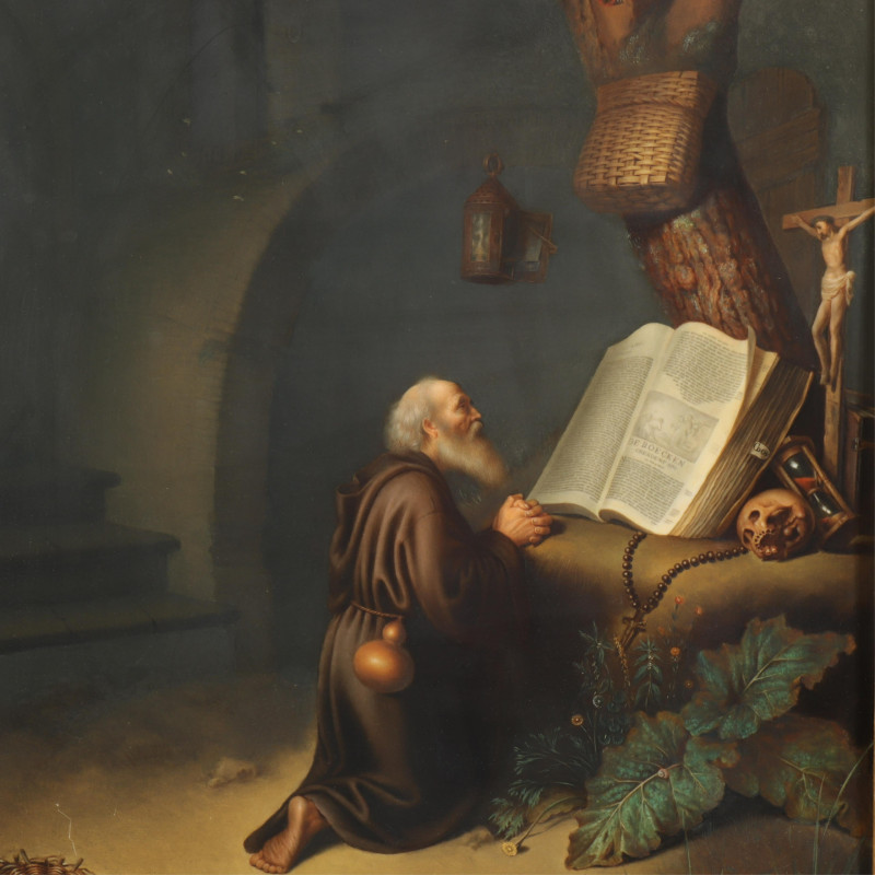 Monumental Porcelain Vienna Tile'The Hermit' GDow