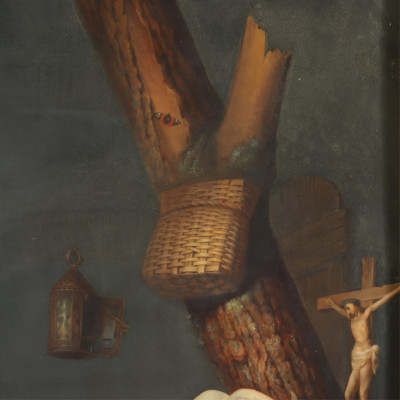 Monumental Porcelain Vienna Tile'The Hermit' GDow