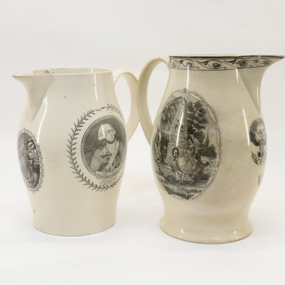 8 English Pitchers Plates 19th/20th C