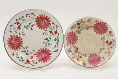8 English Pitchers Plates 19th/20th C