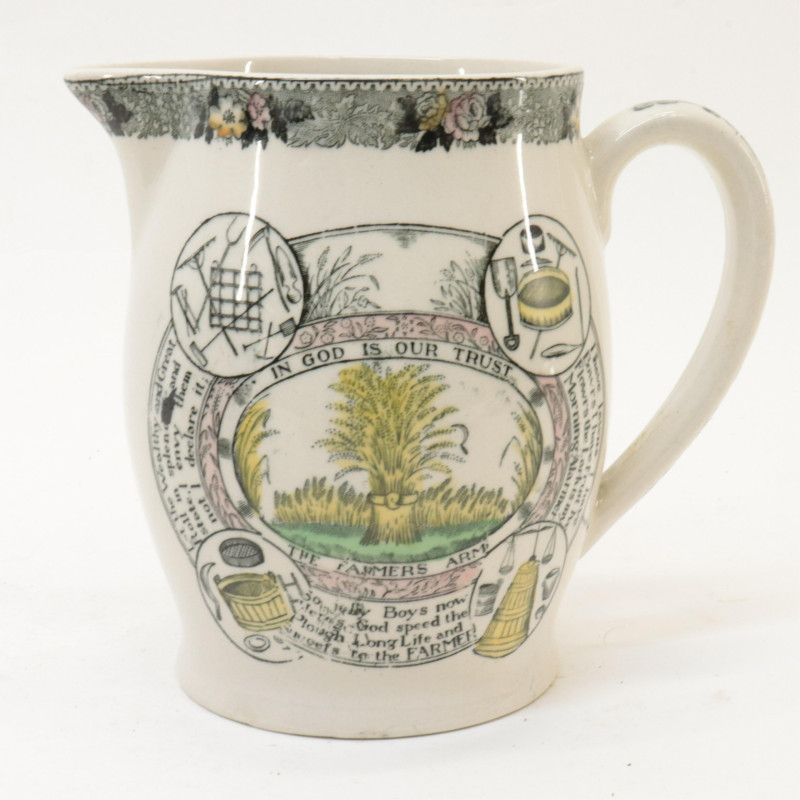 8 English Pitchers Plates 19th/20th C