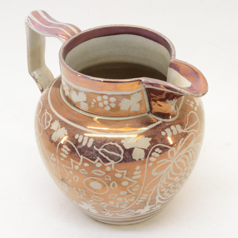 13 Lustreware Pitchers Bowls 19th C