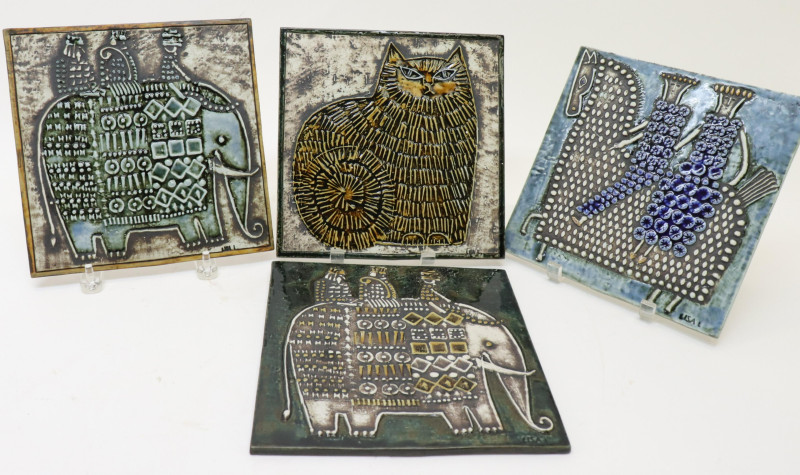 Lisa Larson 4 Wall Tiles c 1960