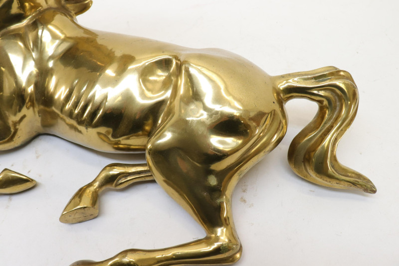 Brass Figure of a Recumbent Stallion