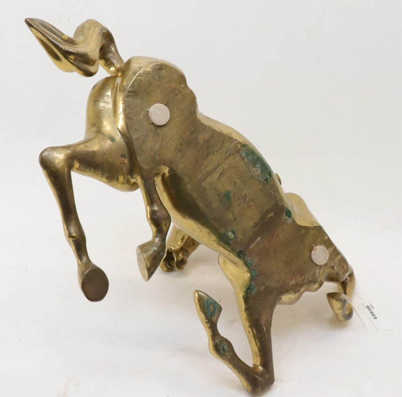 Brass Figure of a Recumbent Stallion