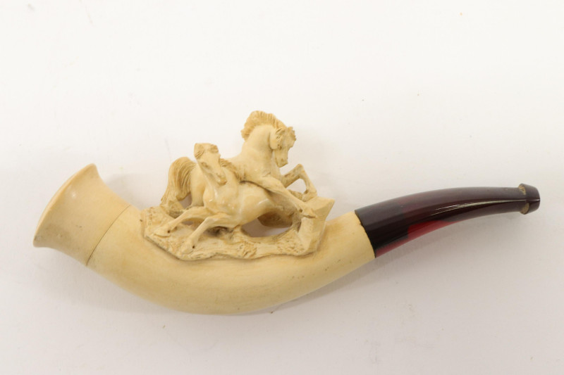 4 Pipes Meerschaum silverplate pewter