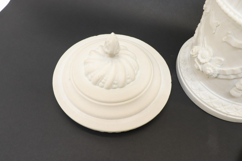 Pair of Neoclassical Style Alabaster Covered Jars