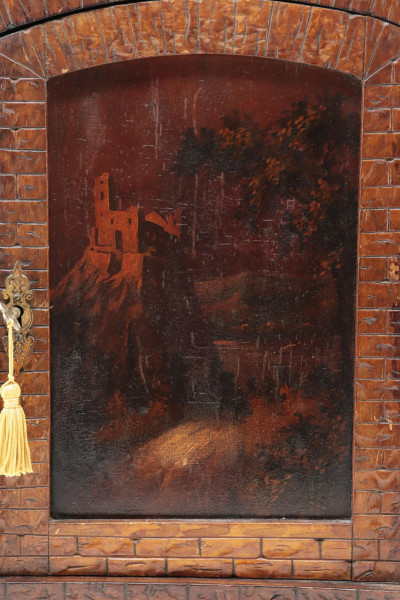 Carved Wood Castle Hanging Wall Box