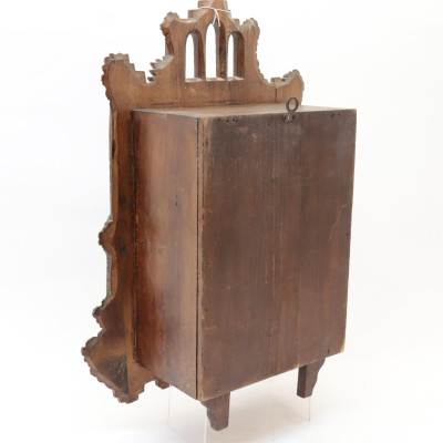 Carved Wood Castle Hanging Wall Box