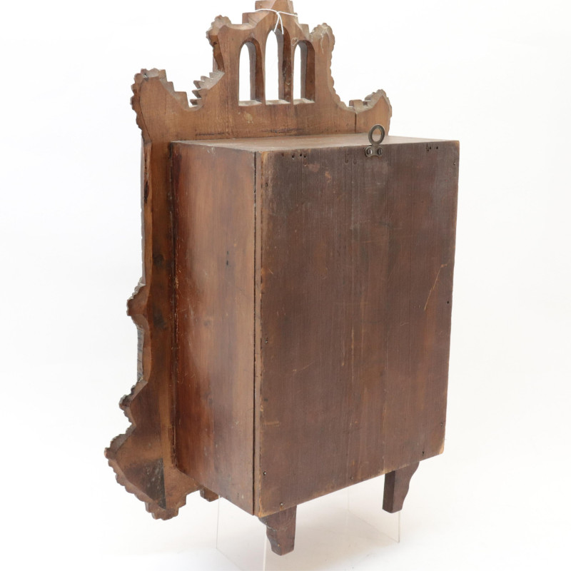 Carved Wood Castle Hanging Wall Box