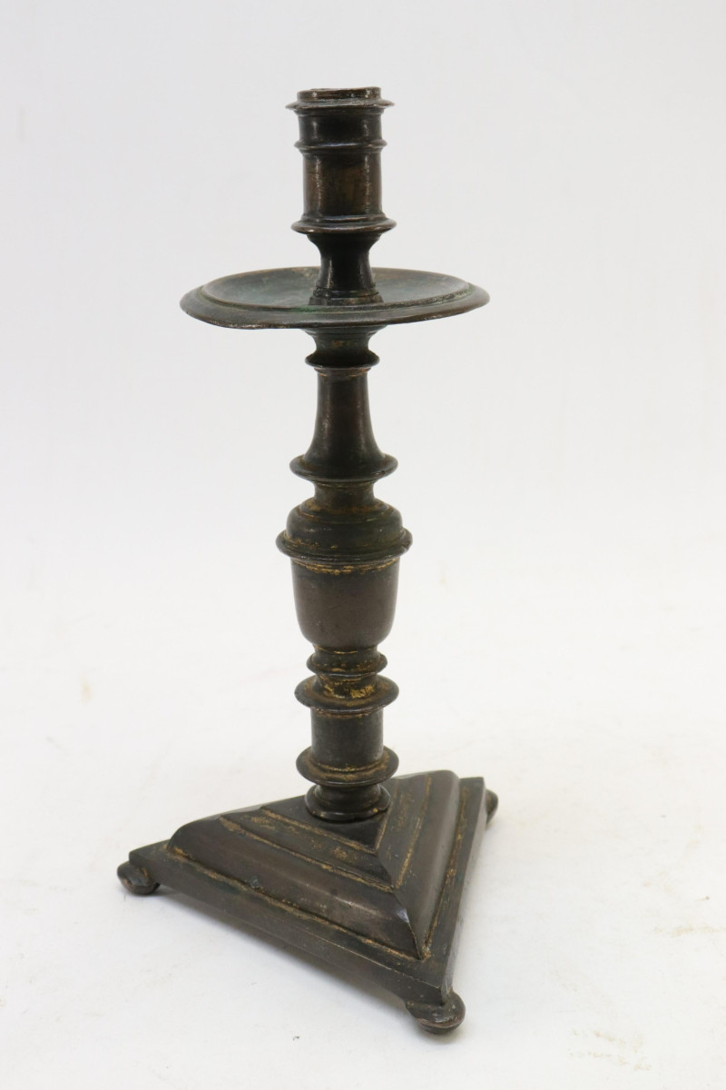 French Baroque Bronze Candlestick 16th C