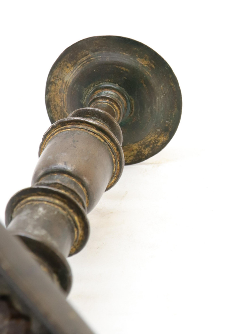 French Baroque Bronze Candlestick 16th C