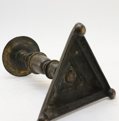 French Baroque Bronze Candlestick 16th C
