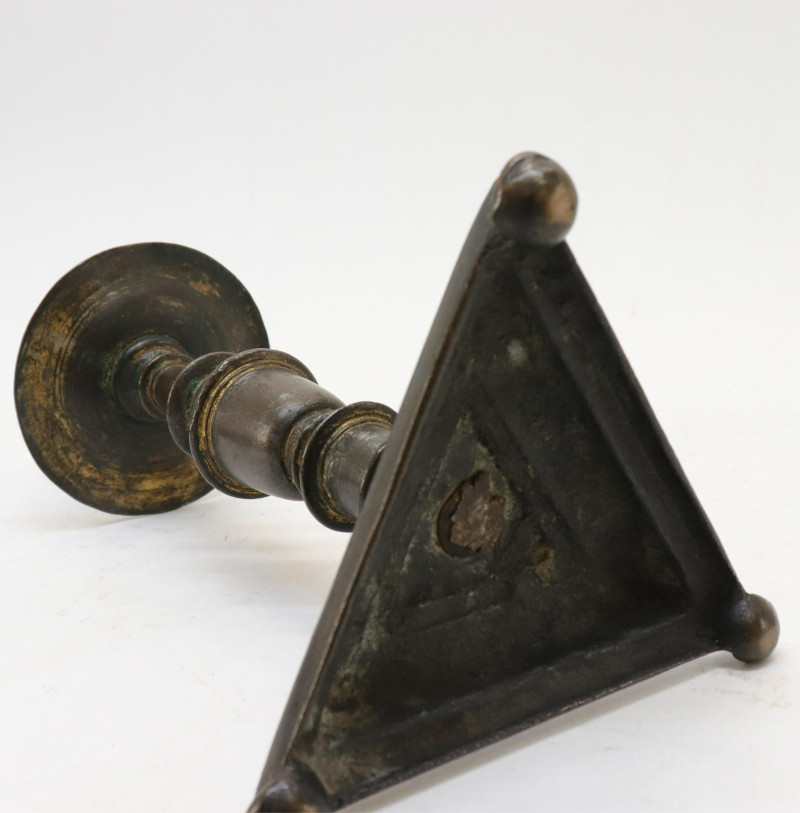 French Baroque Bronze Candlestick 16th C