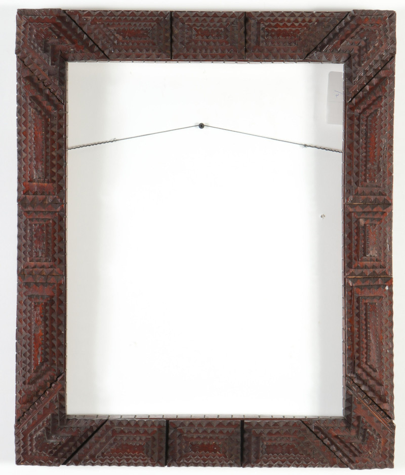 2 Folk Art Carved Wood Frames