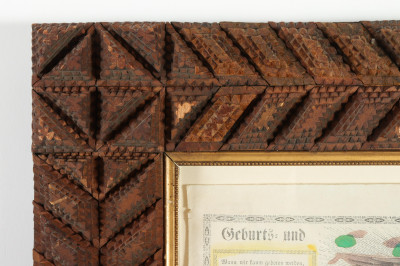 2 Folk Art Carved Wood Frames